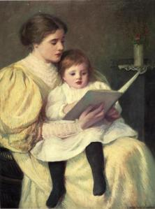 Mother and Child Reading by Frederick Warren Freer